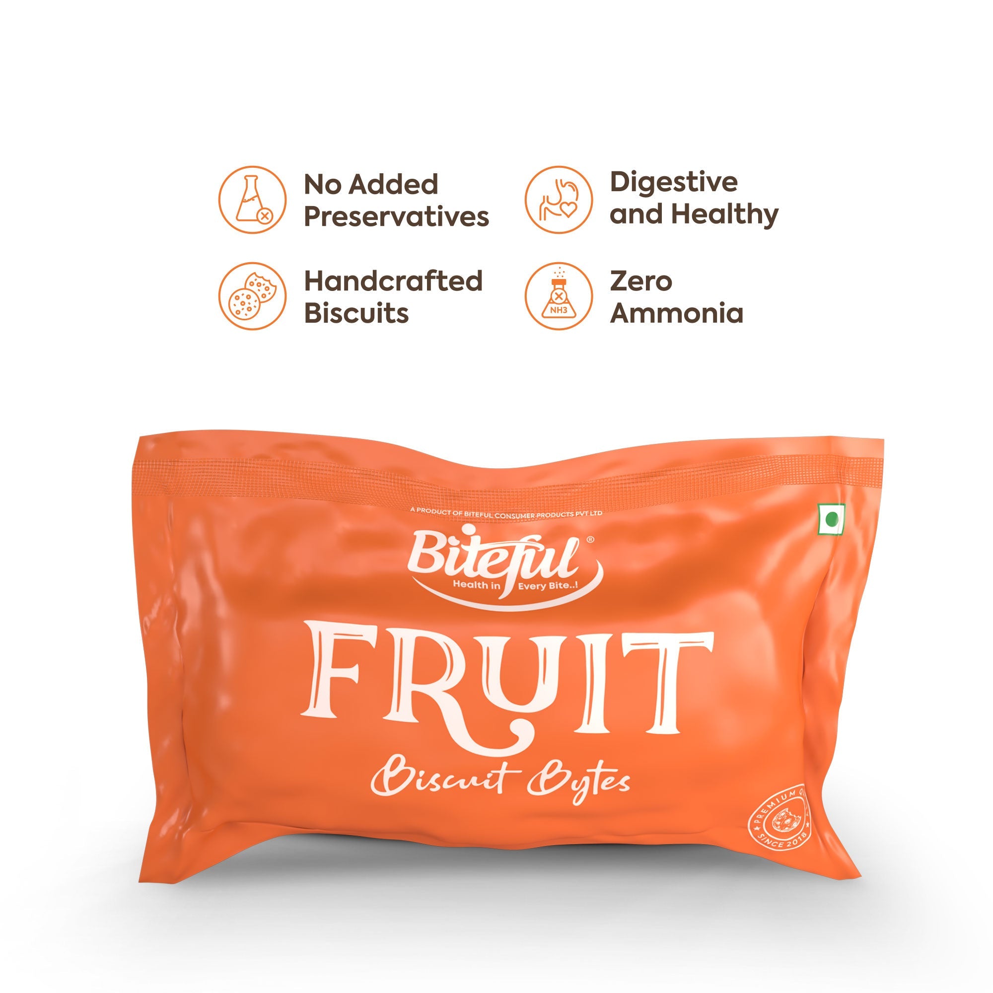 Biteful Fruit Biscuit Bytes 400g (100g*4) Biteful India